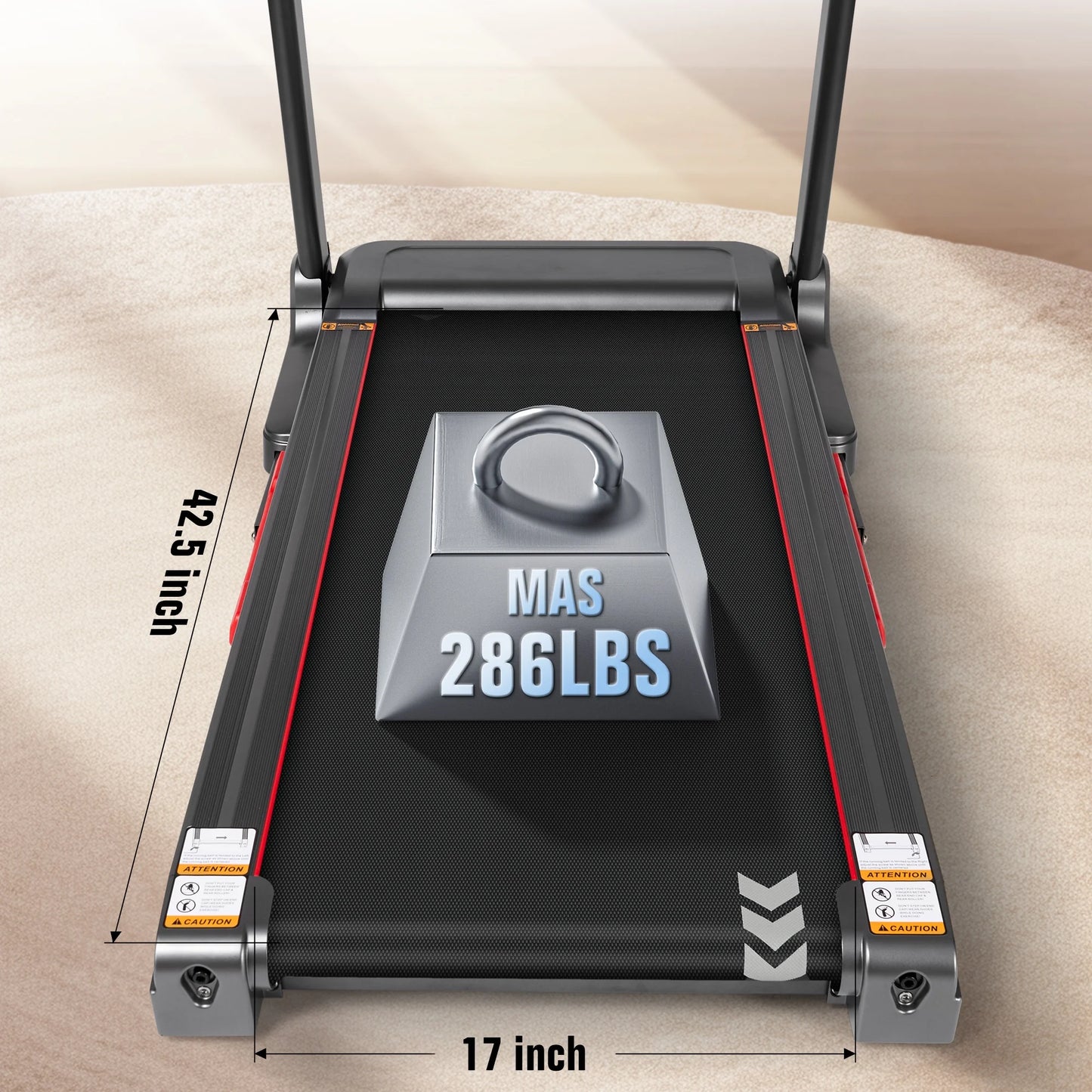 Treadmill for Home with 3 Level Manual Incline Smart APP USB Charging Foldable Running Electric Treadmill Gym