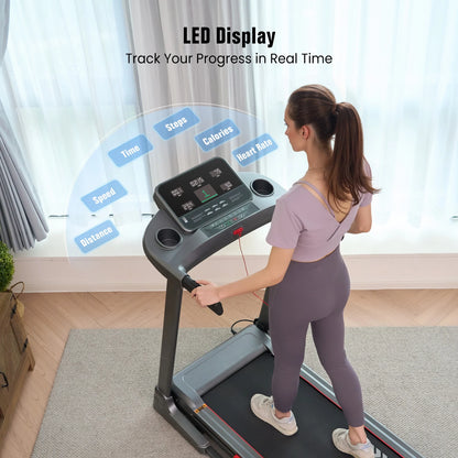 Treadmill for Home with 3 Level Manual Incline Smart APP USB Charging Foldable Running Electric Treadmill Gym