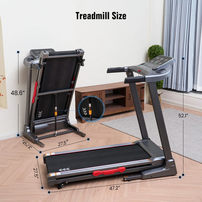 Treadmill for Home with 3 Level Manual Incline Smart APP USB Charging Foldable Running Electric Treadmill Gym