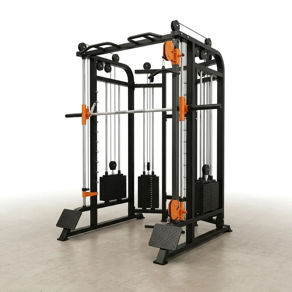 Home Gym Smith Machine Cable Crossover Weightlifting Sports Training — Studio Shot