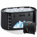 Cold Plunge Tub, 248 Gallon, 1 Horsepower, Heavy-Duty Ice Bath Tub for Athletes with Hot & Cold, Portable Inflatable Plunge Chiller with Water Treatment Kit, Immersion Therapy, Wifi (Black, 1 Set)