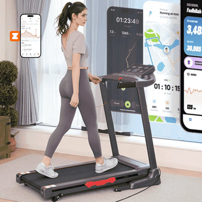 Treadmill for Home with 3 Level Manual Incline Smart APP USB Charging Foldable Running Electric Treadmill Gym